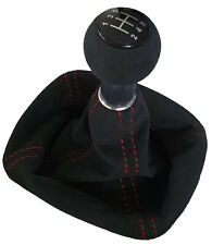 FÜR AUDI A4 B5  94-01 5 GANG - ALCANTARA SCHALTKNAUF - SCHALTSACK X ROT 18