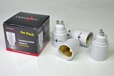 (21007) 4 St. LUNARTEC Lampensockel-Adapter GU10 auf E27 - NEU !