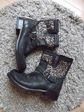 SENDRA;STIEFELETTEN;BIKER BOOTS;LEDER;SCHWARZ;NIETEN;GR 40;NEU;NP 239,90€;TOLL!
