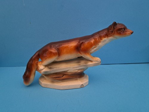 Alte porzellanfigur wiesel - porzellanfigur,