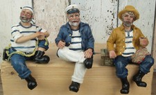 Maritime Deko Figur Kantenhocker Matrose Kapitän Fischer Höhe 13,5cm zur Auswahl
