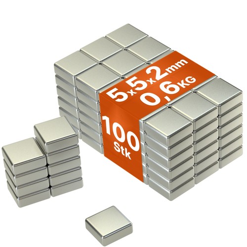 100 neodym magnet 5x5x2 - 100, mm