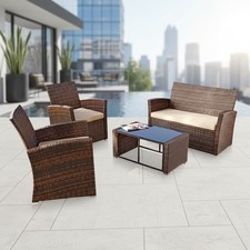 Sitzgruppe Braun Polyrattan