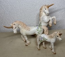 3x Einhorn Einhörner SCHLEICH 2004 & 2009, 2 Große + 1 Fohlen