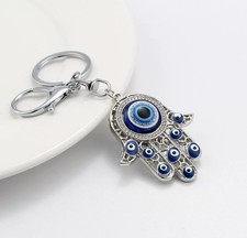 Schutz-Amulett Schlüsselanhänger – Hand der Fatima mit Blauem Auge – Nazar