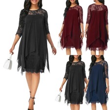 Damen Chiffon Midi-Kleid –