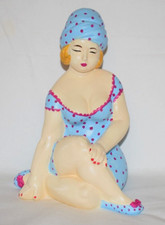 Erotik Figur mollige Frau Statue Retro Dicke Dame Rubens Lady Deko Statuette
