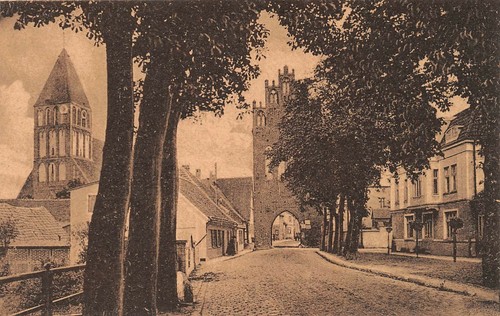 Grimmen mühlen tor - ak, mühlen-tor