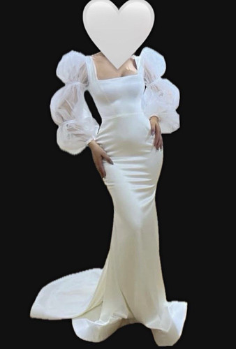 Weißes satin brautkleid - weißes,