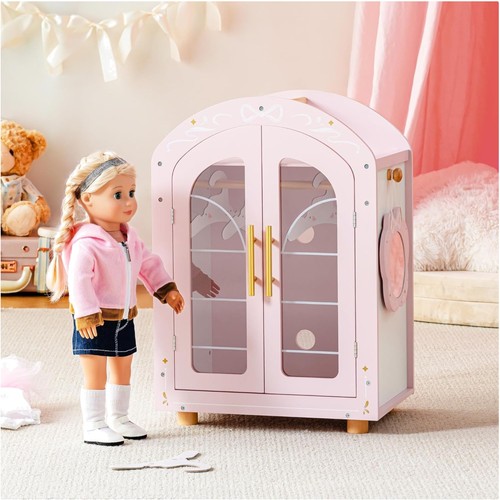 Holz puppenschrank rosa - rosa, für