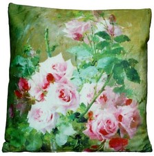Kissenhülle Kissenbezug Kissen Dekokissen Sofa 40 x 40 Sommer Rosenstock Rosa