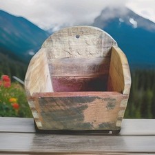 Schönes Alt-Holz Wandregal Vintage Ziegelform Dänisch H 29cm B 26cm T 19cm