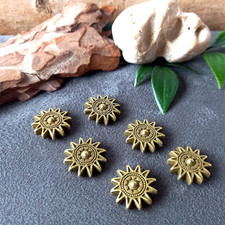 6 Motivperlen – Sonne Metall