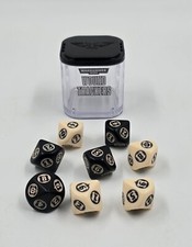 Dice Set Wound Trackers W10 8 Würfel 12mm white black Warhammer 40K Würfel