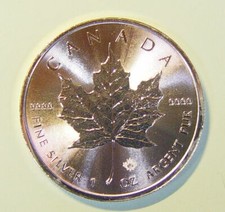 Kanada 5 Dollar Maple Leaf 2016 bfr. / unc. 1 oz Silber in einer Münzkapsel