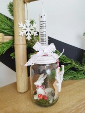 Landhaus Weihnachtsdeko Kerzenständer Hirsch Weihnachtsglas Deko Geschenk Glas