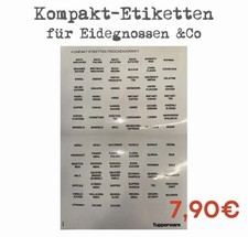 🍀Tupperware Kompakt-Etiketten Trockenvorrat Eidgenosse  Schwarz NEU🍀