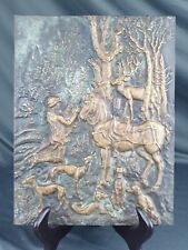 Antikes Gusseisen Kunst Jagd Szene Jäger Gussbild Wandschmuck