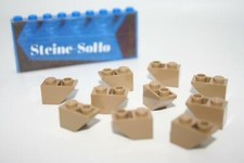 Lego (c) 10x Dachstein 2x1 - negativ - dark tan - 3665 - dunkel beige - slope