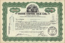 TRANS EMPIRE ÖLE CALGARY ALBERTA KANADA (später West Canadian Oil & Gas)