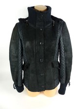 Walter Leder Jacke Gr. 38 M Lederjacke Bikerjacke schwarz abnehmbare Kapuze (WM)