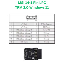 TPM 2.0 MSI 14-1 pin LPC | Trusted Platform Modul | Windows 11 | NEU