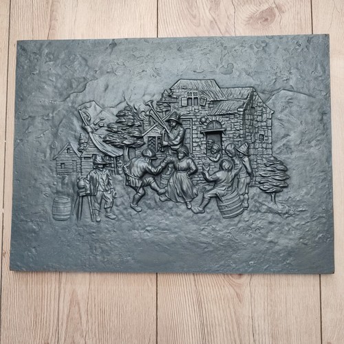 Altes gusseisen relief bild - altes,
