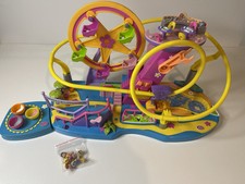 Polly Pocket 2002 Jahrmarkt Freizeitpark Vintage Riesenrad Retro Achterbahn