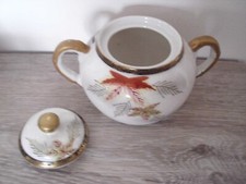 Japan zu Teeservice "Ahorn Blatt Blätter" Zuckerdose Deckeldose schwarz gold rot