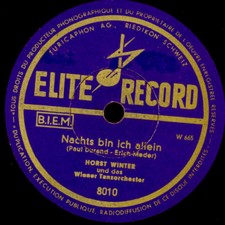HORST WINTER & WIENER TANZORCH. Nachts bin ich allein   Schellackplatte S1355