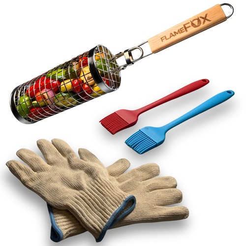Flame fox bbq grillkorb set - flame,