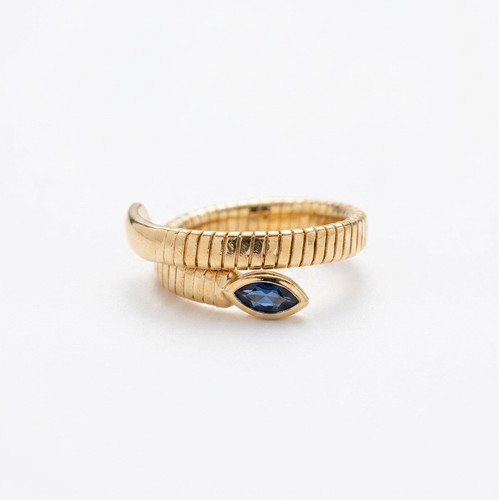 Gold saphirring ringgröße - gold, 54