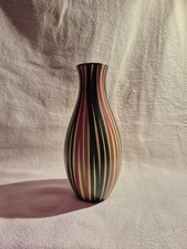 Vase Hirschauer Keramik Manufaktur Gestreift Rot/schwarz