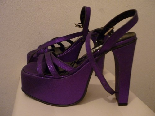 Plateauschuhe lila glitzer - plateauschuhe,