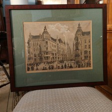 Wood engraving colored around