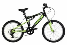 Basis Gator Mountainbike Kinder Vollfederung MTB 20" Fahrrad 6 Gang Blk/Grün