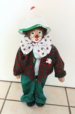 Niedliche, handgefertigte Puppe, "Clown", ca. 45 cm,  mit Puppenständer KARNEVAL