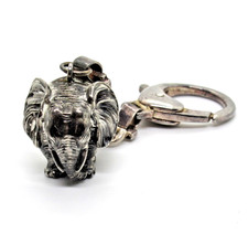 SUPER Schlüsselanhänger 925 Sterling Silber Elephant solide 36Gr. Afrika Luxury