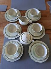 21 Teiliges Kaffeeservice Bömisch Porzellan Schlaggenwald 2380 grün 6 Personen 