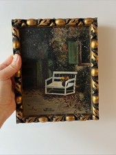 Antikes Ölgemälde, geschnitzter Vergoldeter Original Rahmen, Signiert G.K.