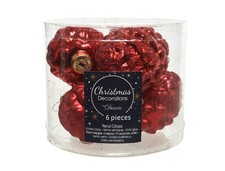 6 Weihnachtskugeln 7cm Glas Christbaumkugeln Christbaumschmuck Zapfen Glitzer