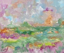 Gemälde Landschaft Blumen Öl Moderne Kunst Abstrakt Unikat Impressionismus