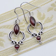 Granat Ohrringe Silber 925