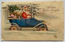 AK alte Postkarte Motiv Weihnachten Litho 1931 Nikolaus Weihnachtsmann Auto