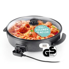 GOURMETmaxx elektrische Partypfanne Multipfanne Pizzapfanne XXL 40cm mit Deckel