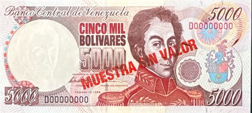 Venezuela 000 bolivares - venezuela, 5.000