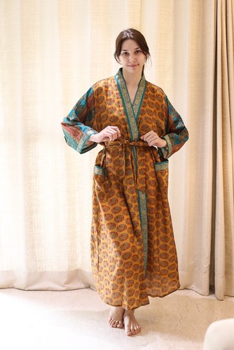Reine seide gelb - seide, kimono