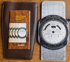 Jeppesen Sanderson Flight Computer mit Hülle und Manual (Deutsche Ausgabe)