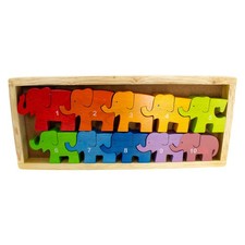 1-10 Elefanten Herde Puzzle