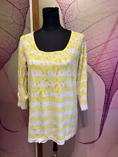 Art & Colour - QVC - Pullover -  Gelb/ weiß  - Gr. XL 48/50 - Neu